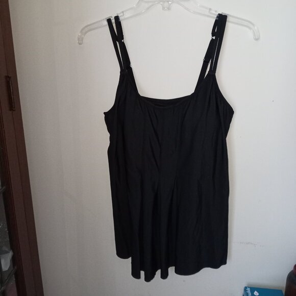 Black Tankini Swim Suit Top Size M - Picture 1 of 9